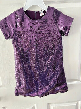 MIA BELLE GIRLS Purple Sequin Dress Size 7